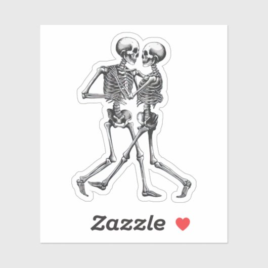 Dansend Skeleton Couple Sticker (Vel)