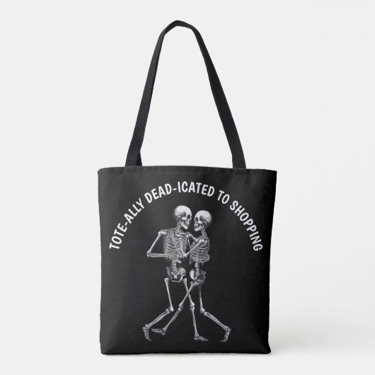 Dansend Skeleton Couple Tote Bag (Achterkant)