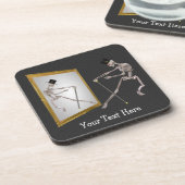 Dansend Skeleton Funny Onderzetter Set (Linkerzijde)