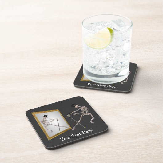 Dansend Skeleton Funny Onderzetter Set (Rechterzijde)