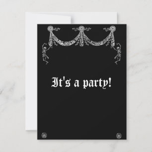 Dansend Skeleton Garland Gothic Wedding Kaart