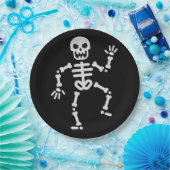 Dansend Skeleton Glitter Halloween Papieren Bordje (Feest)