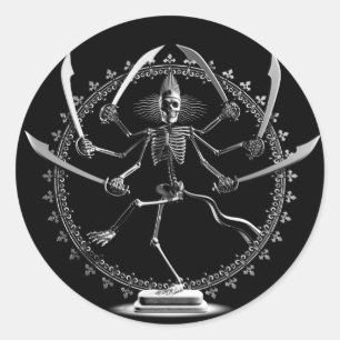 Dansend Skeleton Godin Stickers