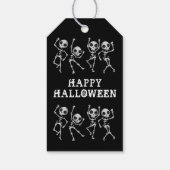 Dansend Skeleton Gold Glitter Halloween Hartelijk Cadeaulabel (Achterkant)