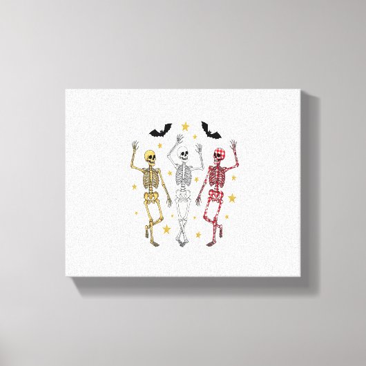 Dansend Skeleton Halloween Canvas Afdruk (Voorkant)