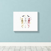 Dansend Skeleton Halloween Canvas Afdruk (Insitu (Houten vloer))