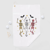 Dansend Skeleton Halloween Golfhanddoek (Insitu)