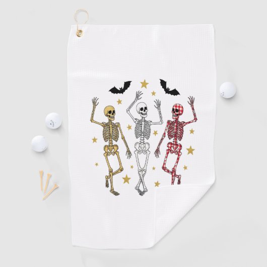 Dansend Skeleton Halloween Golfhanddoek (Insitu)