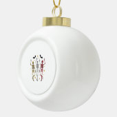 Dansend Skeleton Halloween Keramische Bal Ornament (Rechts)