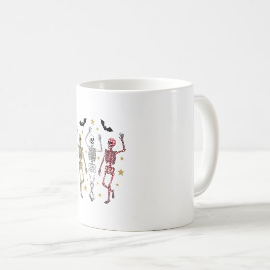 Dansend Skeleton Halloween Koffiemok (Voorkant rechts)