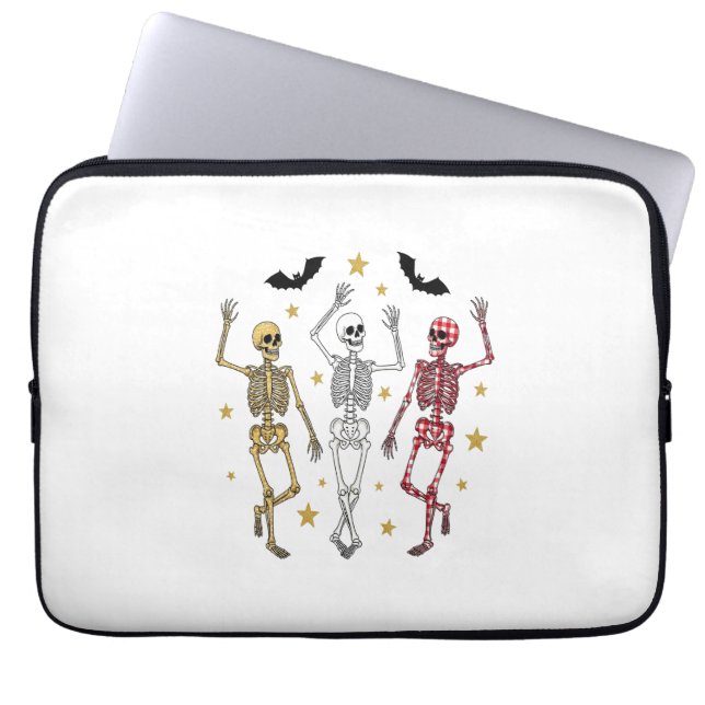 Dansend Skeleton Halloween Laptop Sleeve (Voorkant)