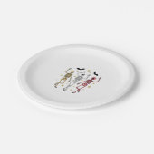 Dansend Skeleton Halloween Papieren Bordje (Gekanteld)