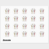 Dansend Skeleton Halloween Ronde Sticker (Vel)