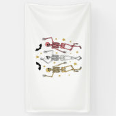 Dansend Skeleton Halloween Spandoek (Verticaal)