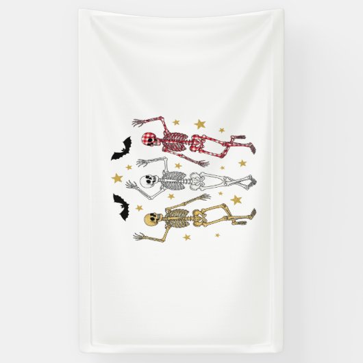 Dansend Skeleton Halloween Spandoek (Verticaal)