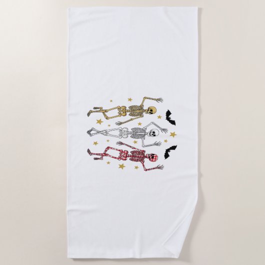 Dansend Skeleton Halloween Strandlaken (Voorkant)