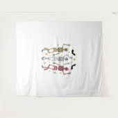 Dansend Skeleton Halloween Wandkleed (Voorkant (horizontaal))