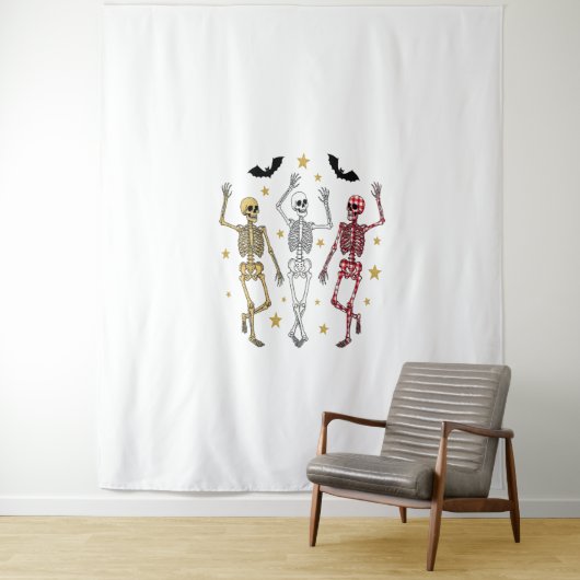 Dansend Skeleton Halloween Wandkleed (In situ)