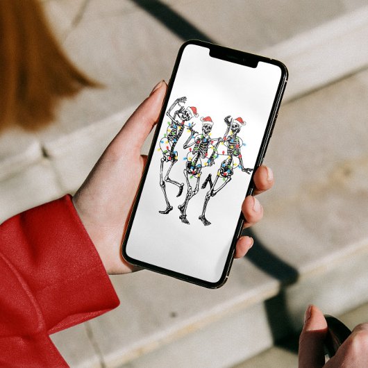 Dansend Skeleton Kerstmis Feestdagen Kaart