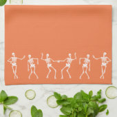Dansend Skeleton Kitchen Towel (Oranje) Theedoek (Gevouwen)