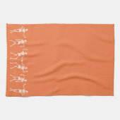 Dansend Skeleton Kitchen Towel (Oranje) Theedoek (Horizontaal)