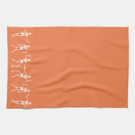 Dansend Skeleton Kitchen Towel (Oranje) Theedoek