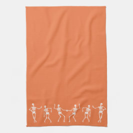 Dansend Skeleton Kitchen Towel (Oranje) Theedoek