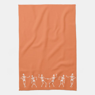 Dansend Skeleton Kitchen Towel (Oranje) Theedoek