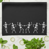 Dansend Skeleton Kitchen Towel (zwart) Theedoek (Gevouwen)