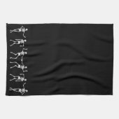 Dansend Skeleton Kitchen Towel (zwart) Theedoek (Horizontaal)