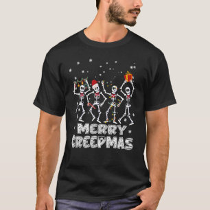 Dansend Skeleton Merry Creepmas kerstfeest Hol T-shirt