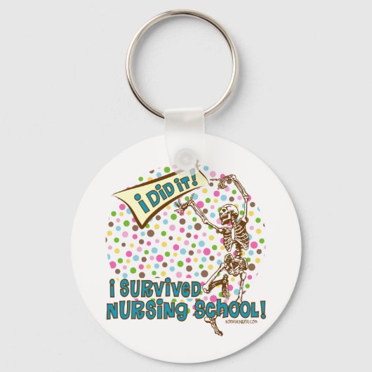 Dansend Skeleton Nursing School Survivor Sleutelhanger (Voorkant)