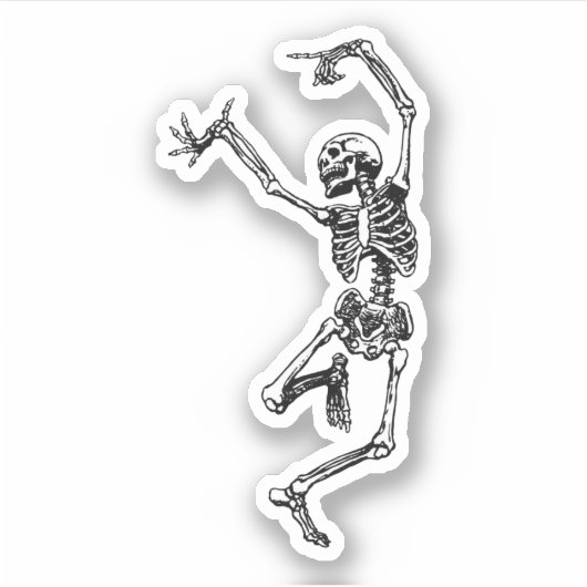 Dansend Skeleton Sticker (Voorkant)
