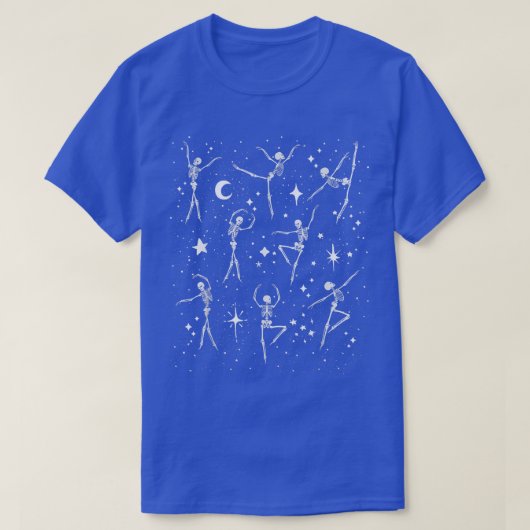 Dansend Skeletons Celestial Moon Funny Dancer Vint T-shirt (Design voorkant)