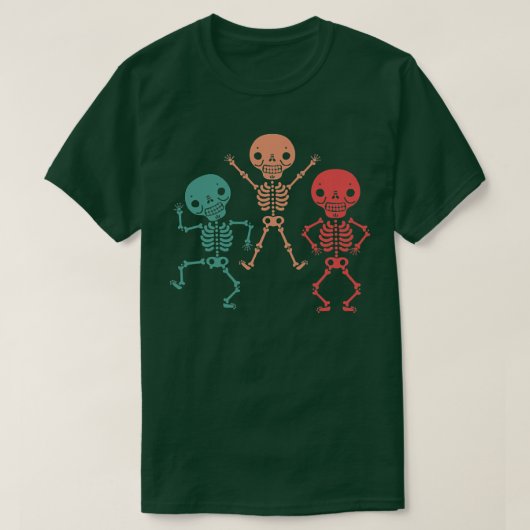 Dansend Skeletons Retro Dancer Funny T-shirt (Design voorkant)
