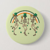 Dansend Skeletons St Patrick Ronde Button 7,6 Cm (Voorkant)