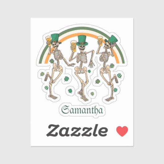 Dansend Skeletons St Patrick Sticker (Vel)