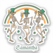 Dansend Skeletons St Patrick Sticker (Voorkant)