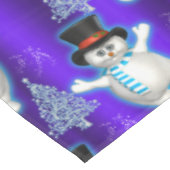 Dansend Snowmen Blue Kerstmis Tafelkleed (Gekanteld)