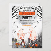 Dansend spookkoppel Halloween-feest Kaart (Voorkant)