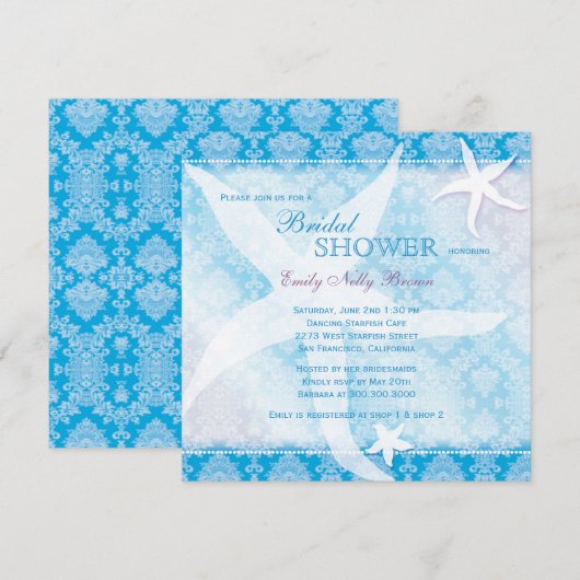 Dansend Starfish Ocean Blue Summer Vrijgezellenfee Kaart (Voorkant / Achterkant)