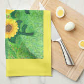 Dansend Sunbloemen Kitchen Towel Yellow Theedoek (Quarter Fold)