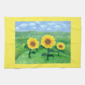 Dansend Sunbloemen Kitchen Towel Yellow Theedoek (Horizontaal)