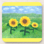 Dansend Sunflower Onderzetter Set (Voorkant)