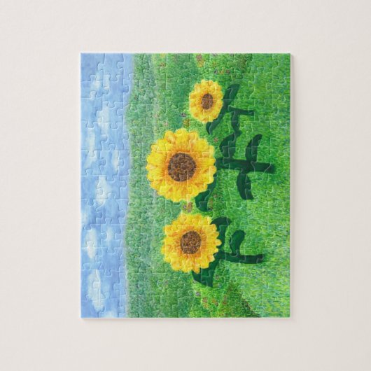 Dansend Sunflower Puzzle Legpuzzel (Verticaal)