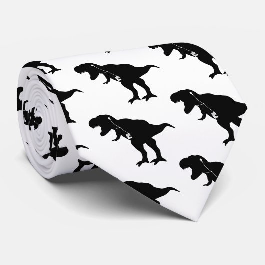 Dansend T-Rex-ontwerp Stropdas (Opgerold)