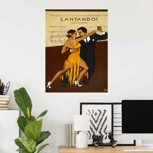 Dansend Tango Couple Poster (Thuiskantoor)