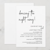 Dansend the Night Away, Wedding Elopement Party in Kaart (Voorkant / Achterkant)