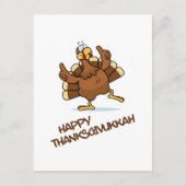 Dansend Turkey Celebrate Thanksgivukkah Briefkaart (Voorkant)