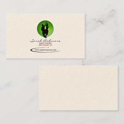 Dansend Visitekaartje (groene achtergrond) (Voorkant / Achterkant)